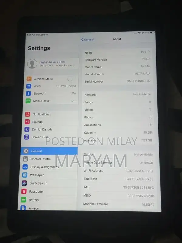 iPad Air 16GB Wi-Fi Tablet - Excellent Condition