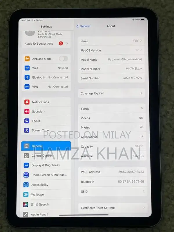 Apple iPad Mini 6 Compact Tablet