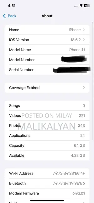 Apple iPhone 11 - 64GB Black Smartphone with High Battery Health