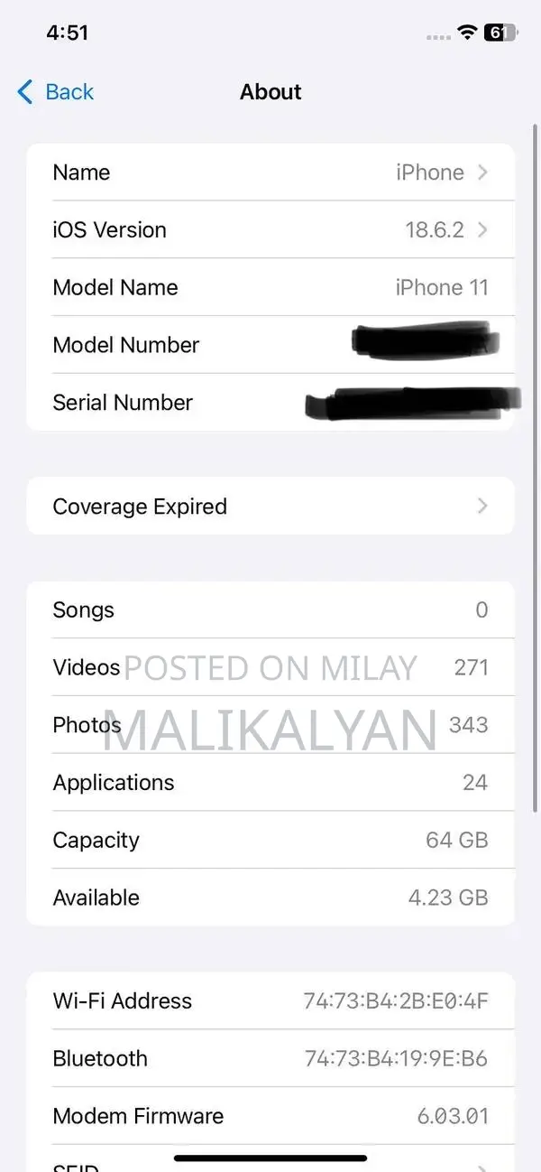 Apple iPhone 11 - 64GB Black Smartphone with High Battery Health