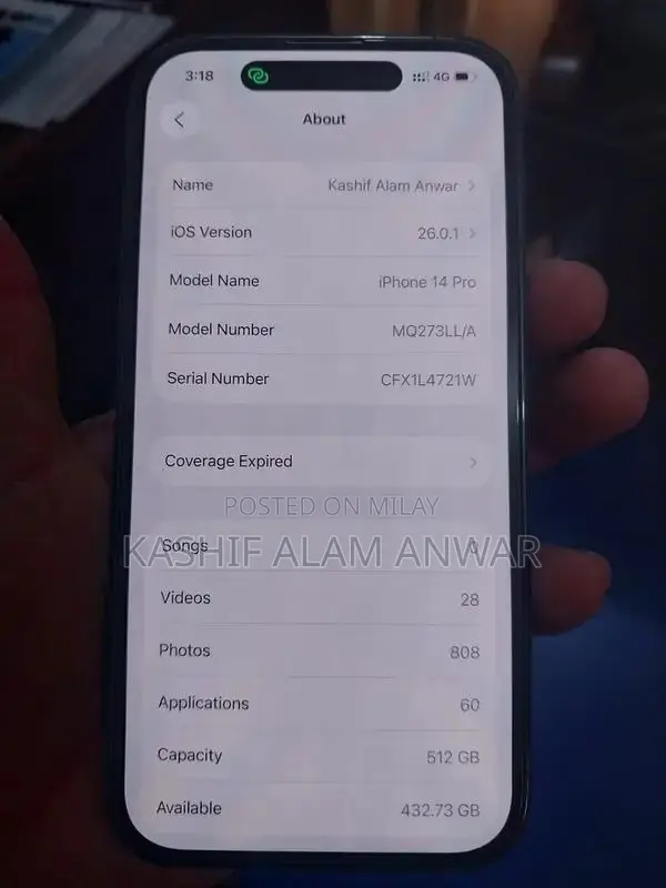 Apple iPhone 14 Pro Deep Purple 512GB Excellent Condition