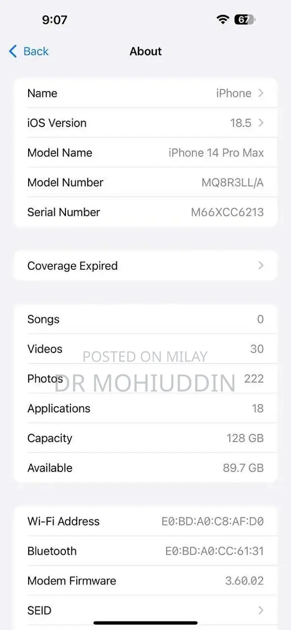 Deep Purple Pro Max 128GB Smartphone