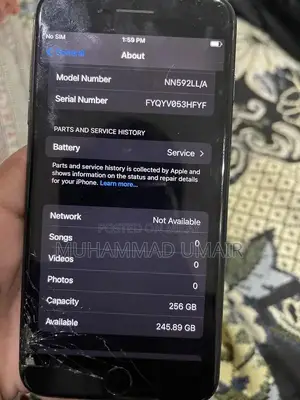 256GB Smartphone with Screen Damage and Working Fingerprint
