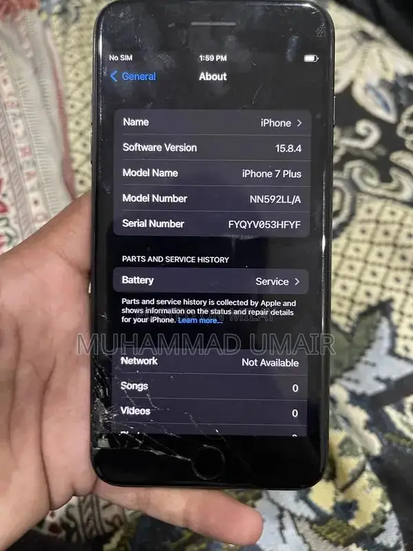 256GB Smartphone with Screen Damage and Working Fingerprint