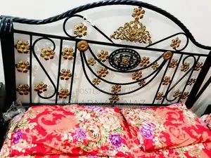 Photo - Iron Bed Frame and 5-Seater Sofa Living Room Set