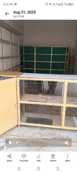 Iron Counter with Two Racks and Display Stand