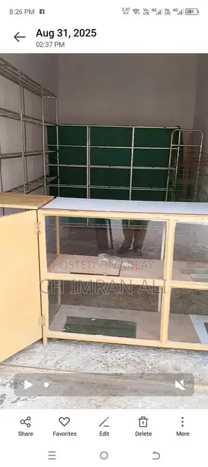 Iron Counter with Two Racks and Display Stand