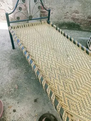 Photo - Sturdy Iron Pipe Charpai - Traditional Indian Bed Frame