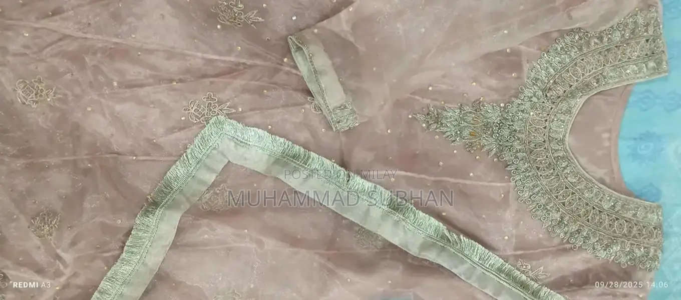 Handcrafted Pink Bridal Wedding Dress with Delicate Details