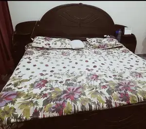 Complete Bedroom Set: Double Bed, Mattress, Dressing Table