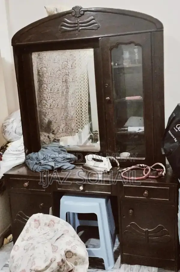 Complete Bedroom Set: Double Bed, Mattress, Dressing Table