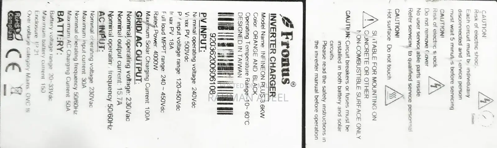 Fronus 3.6kV Solar Grid Inverter Single Phase