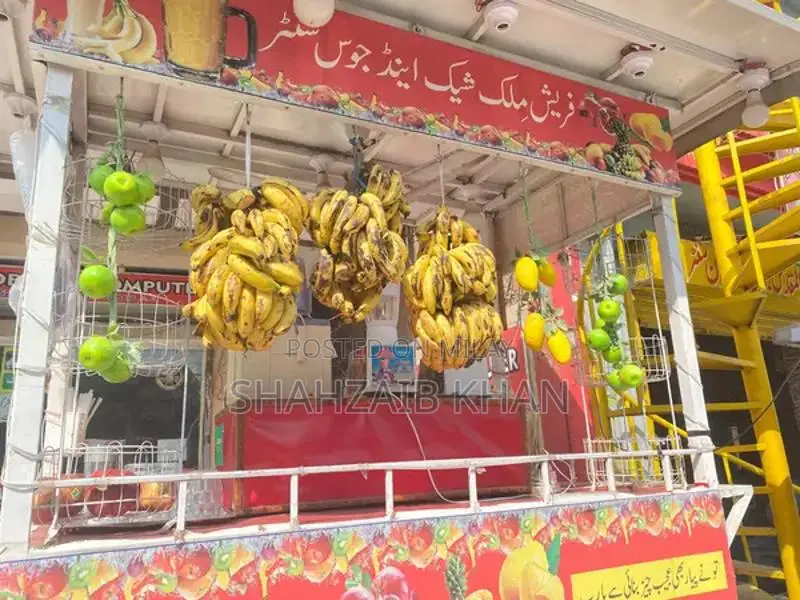 Portable Juice Stall with Equipment and Seating