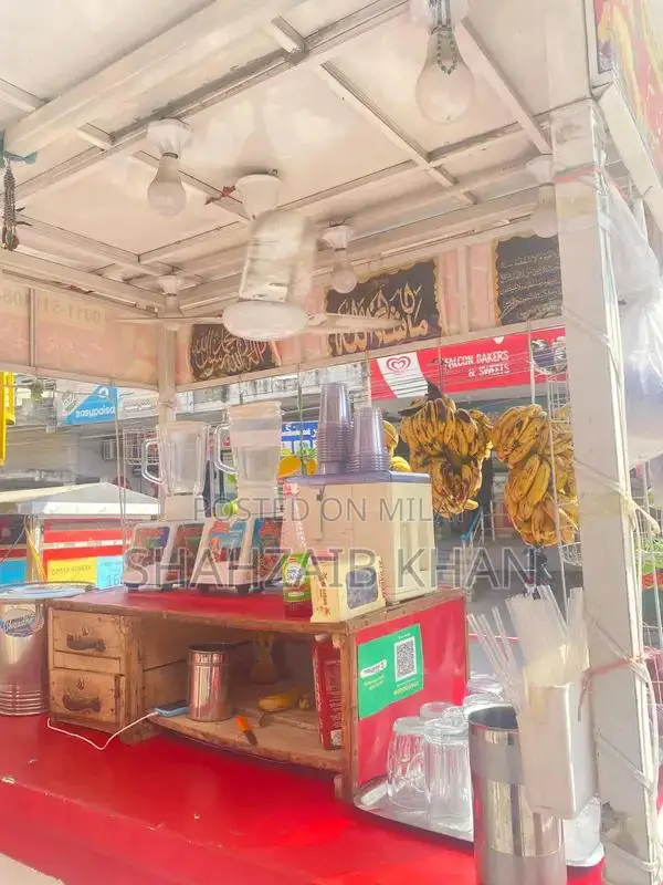 Portable Juice Stall with Equipment and Seating