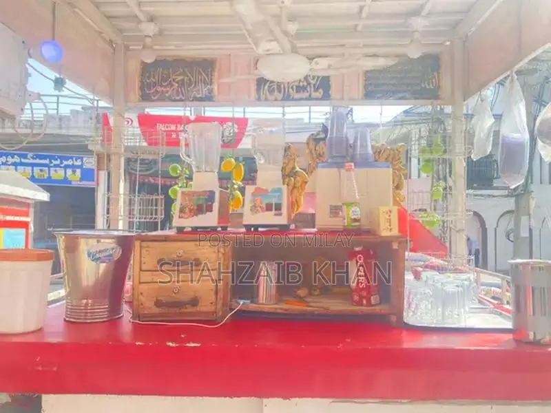 Portable Juice Stall with Equipment and Seating