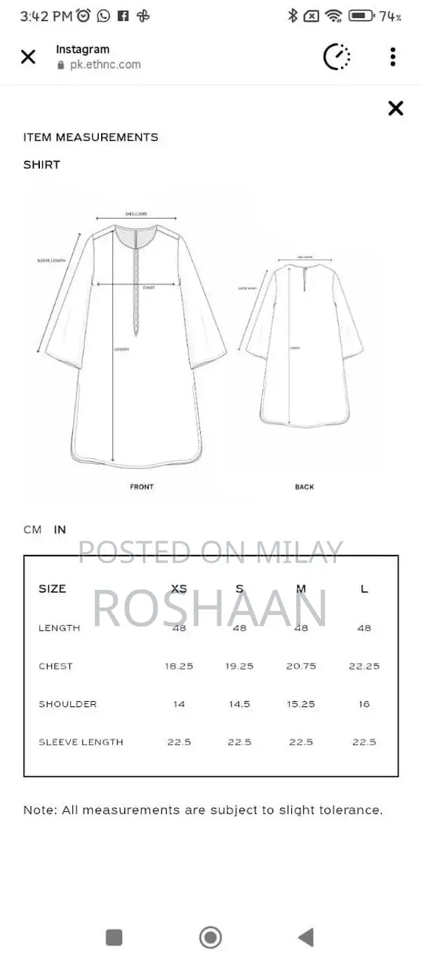 Ethnic Kaftan Long Shirt in Medium Size - Comfortable Casual Wear