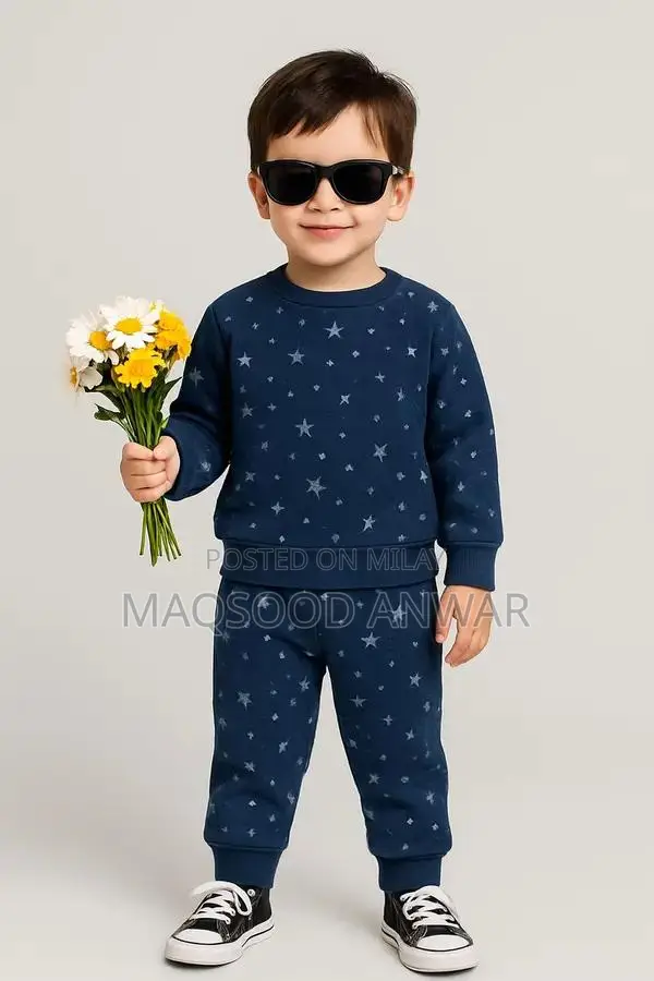 Kids Star Print Sweatshirt and Jogger Set - Unisex Casual Outfit