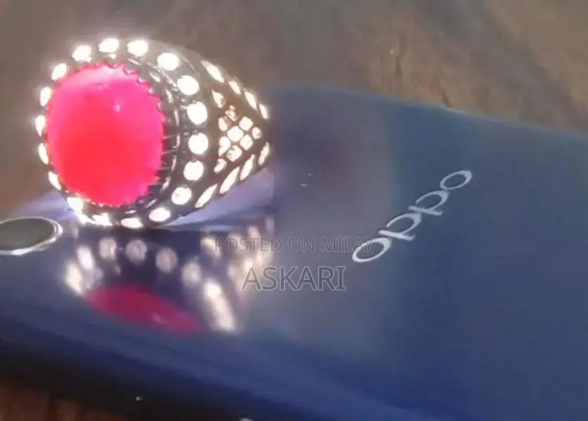 Ruby Kabuli Yaqoot 13.16 Carat Gemstone with Silver Ring