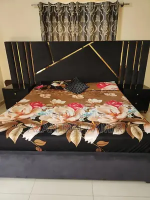 Luxurious Wooden King Size Velvet Design Bed Frame