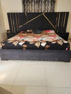 Luxurious Wooden King Size Velvet Design Bed Frame