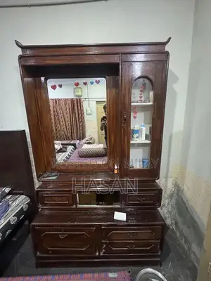 Solid Wood King Size Bedroom Set with Bed and Dressing Table
