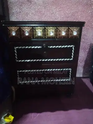 King Size Wooden Bed with Side Tables and Dressing Table