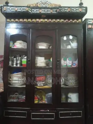 King Size Wooden Bed with Side Tables and Dressing Table