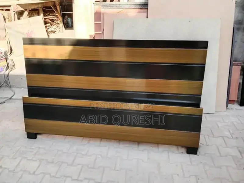 King Size Kikar Wood Double Bed with Glass Polish