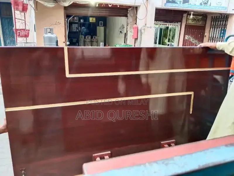 King Size Kikar Wood Double Bed with Glass Polish