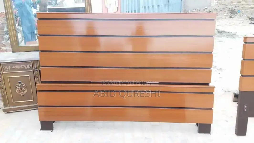 King Size Kikar Wood Double Bed with Glass Polish
