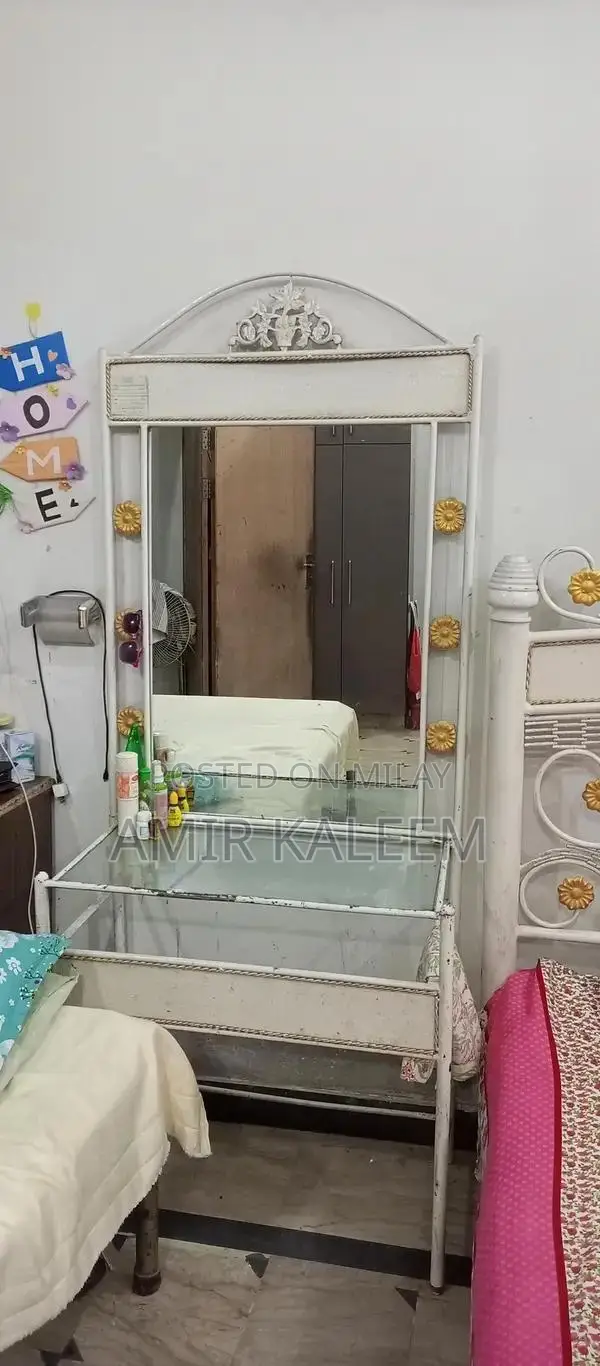 Bedroom Set: King Bed with Mattress, Dressing Table, and Side Tables