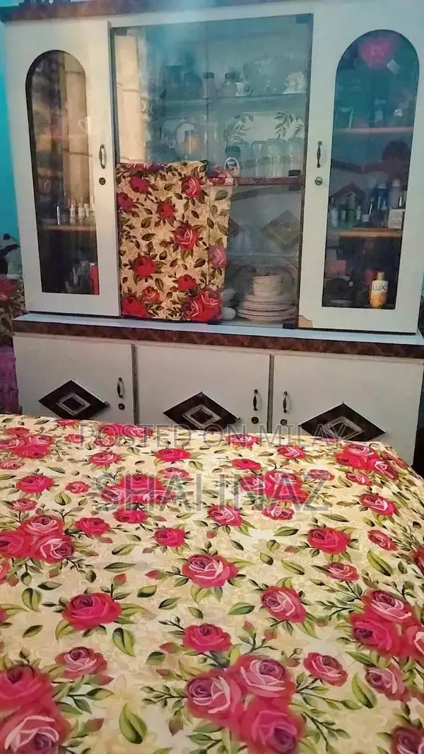 Wooden King Bed Wardrobe Room Divider Furniture Piece