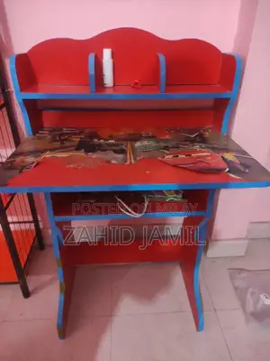 Photo - Kids Wooden Study Table and Chair Set for School-Age Children