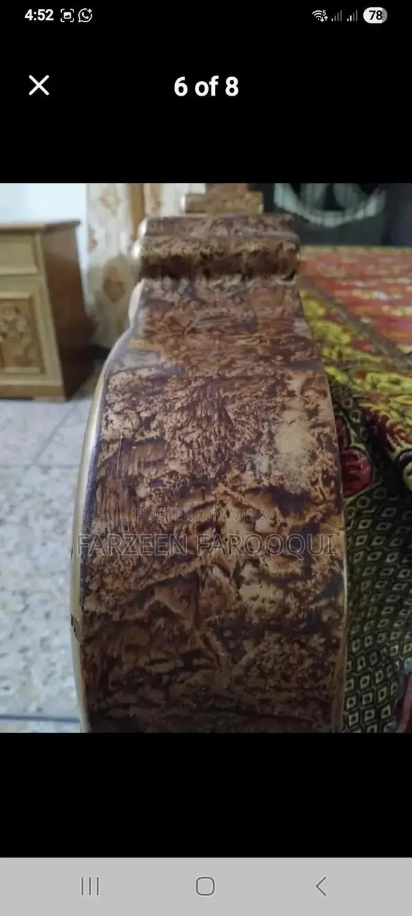 King Size Wooden Bed with Side Tables and Dressing Table