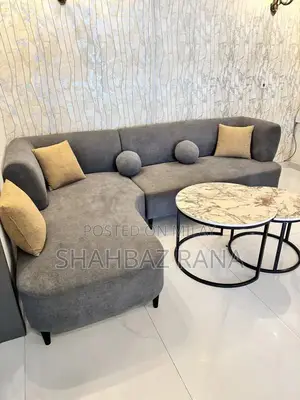 L-Shaped 6-Seater Sofa with Integrated Table