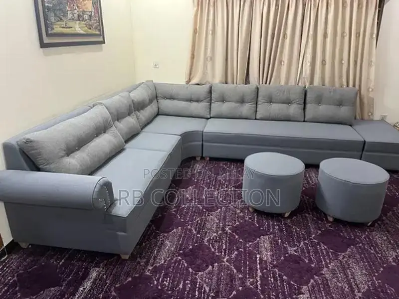 Luxury Large L-Shaped 9-Seater Sectional Sofa with Wide Seats