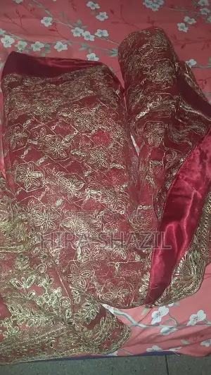 Women's Maroon Lahanga Kurti Set with Dupatta and Gotta Karhai