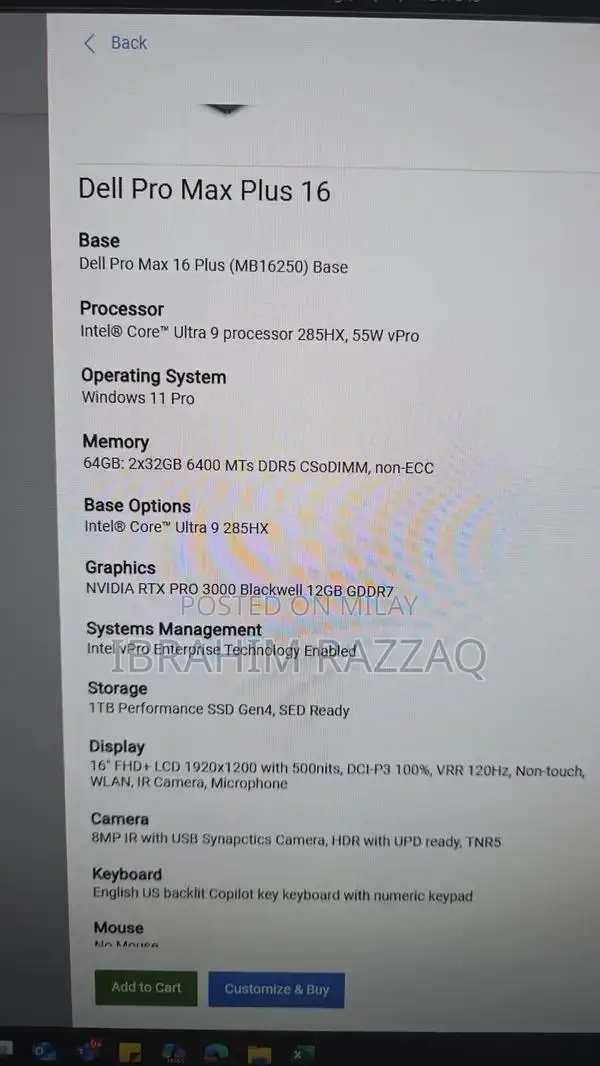 Dell Pro Max 16 Plus Performance Laptop