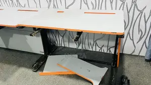 Modern Wood and Steel Monitor Counter Table