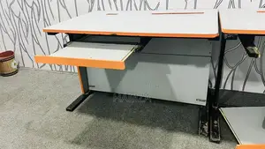 Modern Wood and Steel Monitor Counter Table