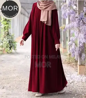 Elegant Maroon Abaya with Modern Design and Comfortable Fit