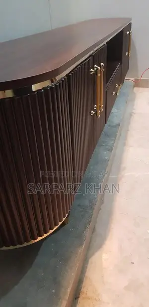 LCD Wall Shelf with Golden Line and LED Warm Light