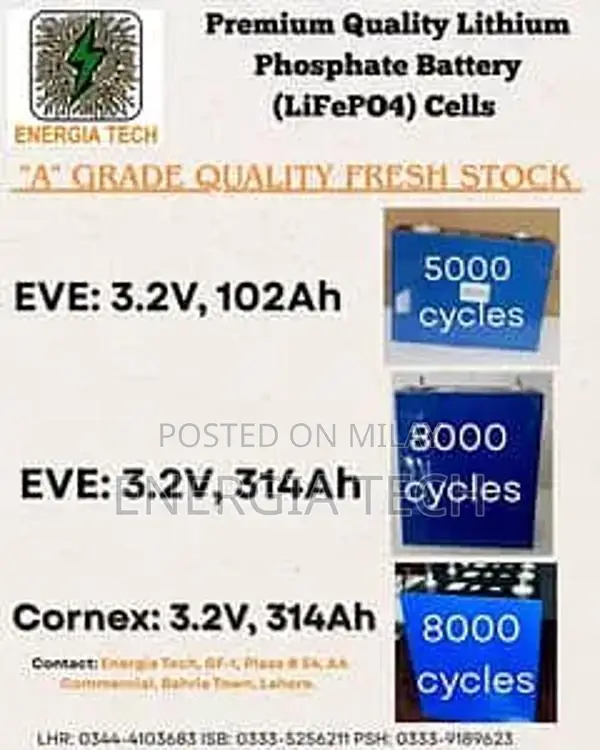 High Capacity Lithium Battery Cells for Energy Storage