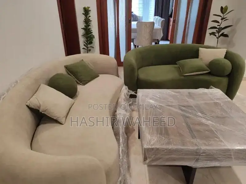 7-Seater Modern Boucle Sofa Set in Moss Green