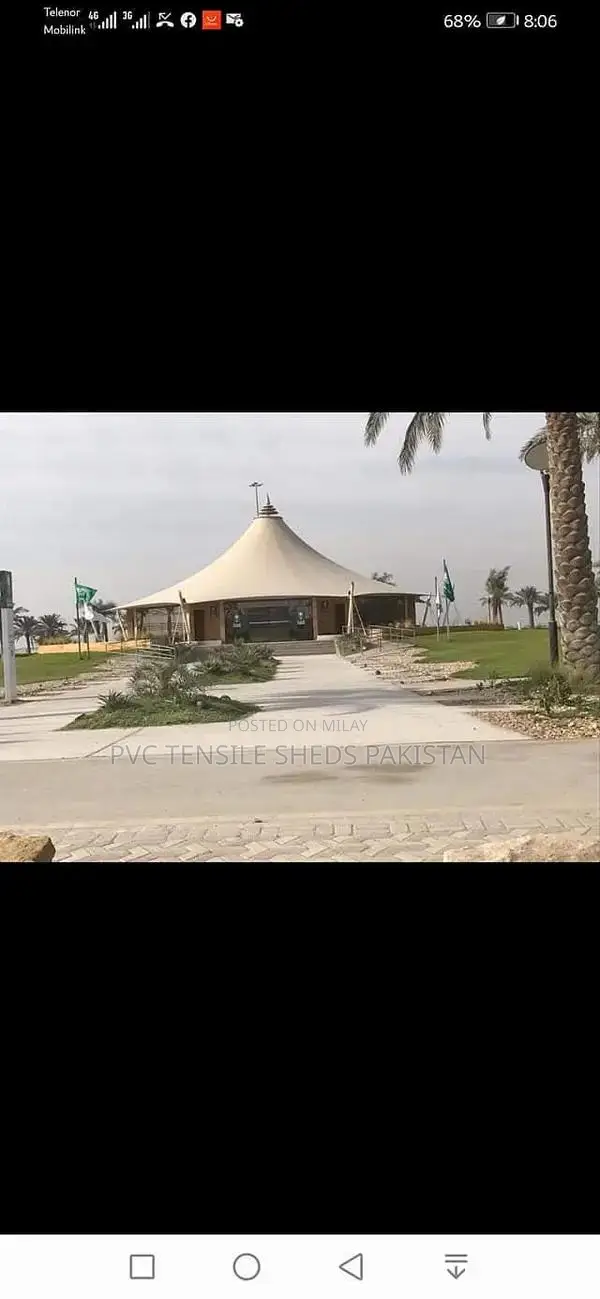 Tensile Parking Shade Structure for Vehicles