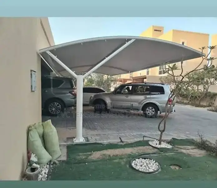 Tensile Parking Shade Structure for Vehicles