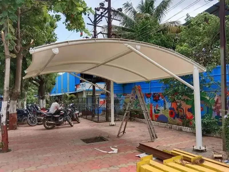 Tensile Parking Shade Structure for Vehicles