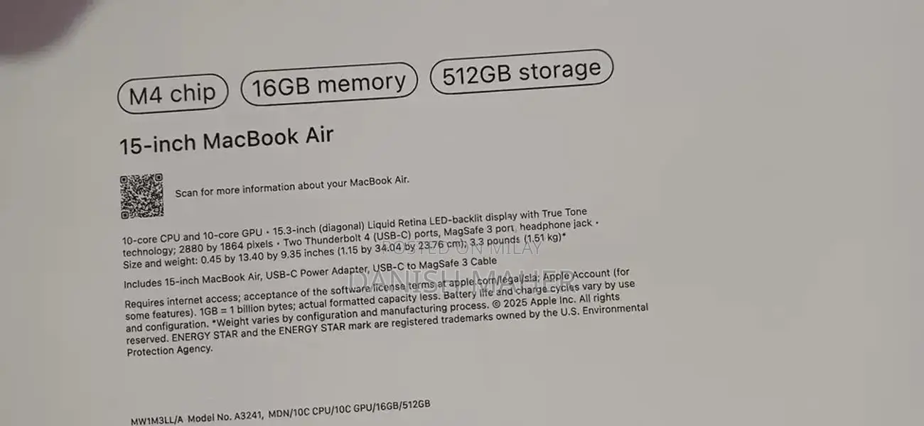 MacBook Air 15 M4 Midnight Laptop 16GB RAM 512GB SSD