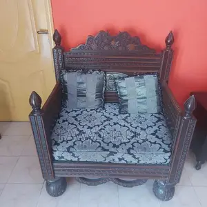 Photo - Solid Wood 1.5 Seater Living Room Sofa