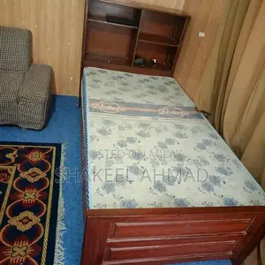 Khalis Teak Wood Single Bed with Foam Mattress